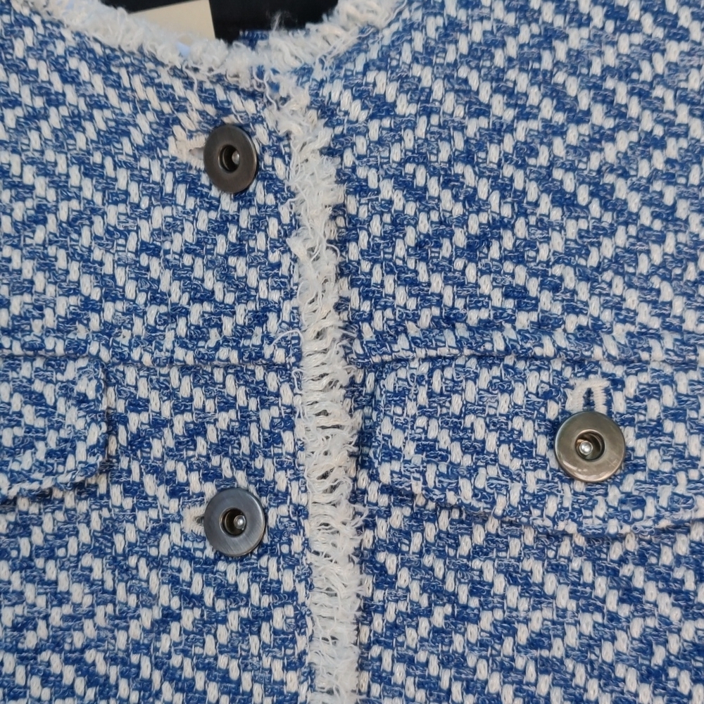 Banana republic cropped jacket size S color blue white New - Picture 5 of 12